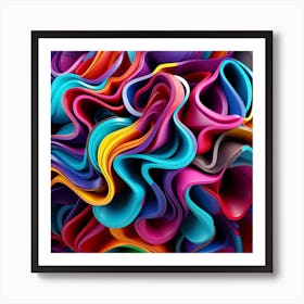 Colorful Wavy Shapes Art Print