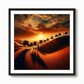 Camel Train Art Print