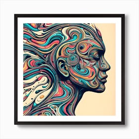 Abstract Portrait Of A Woman Art Print