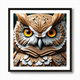 Owl Sculpture 1 Art Print