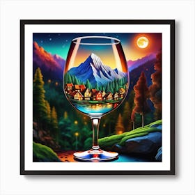 Wine Glass Painting Art Print