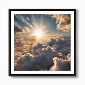 A Breathtaking View Of Clouds, Sun And Sky Art Print