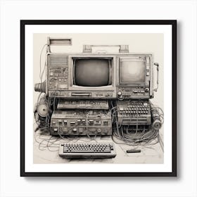 Igiracer Old Pc Blueprint Art Print