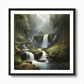 Waterfall In The Woods Art Print