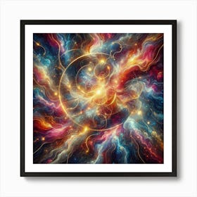 Radiant Mysterious Marble Light: Multicolor marble 9 Art Print