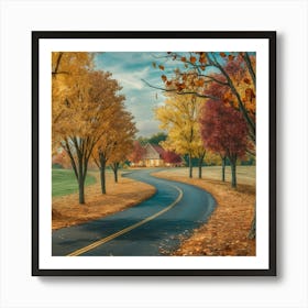 Autumn Road Art Print