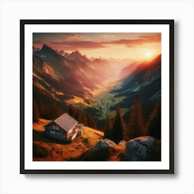 Sunset In The Mountains 10 Art Print