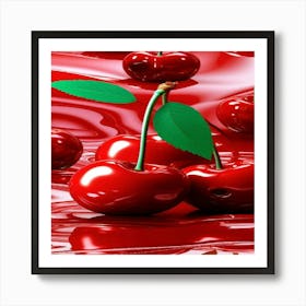 Cherry Wallpaper Art Print