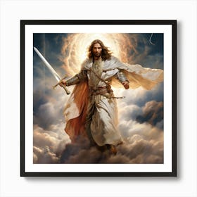 Jesus In The Clouds Art Print