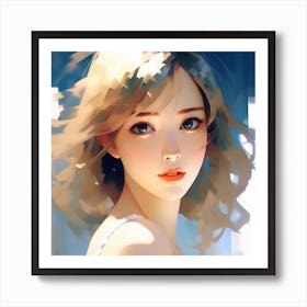 Girl With Blue Eyes Art Print