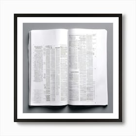 Mock Up Blank Newspaper Open Spread Broadsheet Tabloid Printable Customizable Template U (20) Art Print