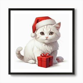 Santa Cat 5 Art Print