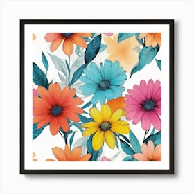 Watercolor Flowers Art Print