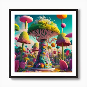 Mushroom Forest Art Print