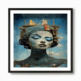 Woman With A Broken Head Art Print