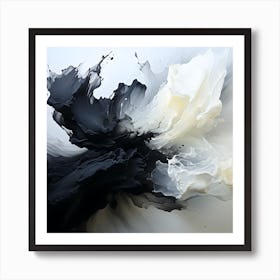 Abstract Black And White Painting Art Print