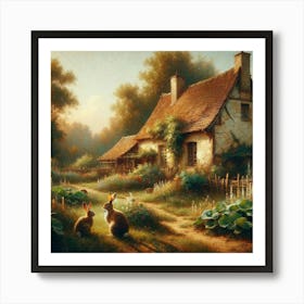 Rabbits In The Garden Art Print