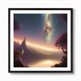 Galaxy Landscape Art Print