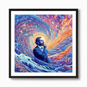 Man In A Swirl 1 Art Print