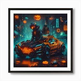 Pumpkin Car (Cyberpunk37) Art Print