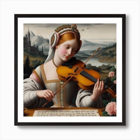 Lady Playing The Violin Art Print