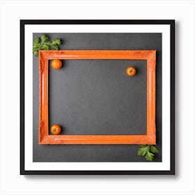 Orange Picture Frame With Parsley Art Print