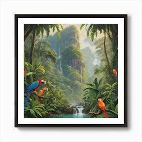 Tropical Paradise paintings art print Art Print