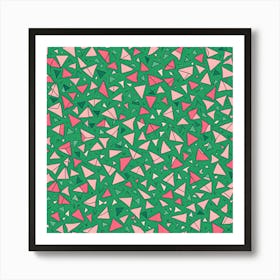 A Seamless Pattern Featuring abstract Polygons Sharp Edges Shapes With Edges, Flat Art, 131 Art Print
