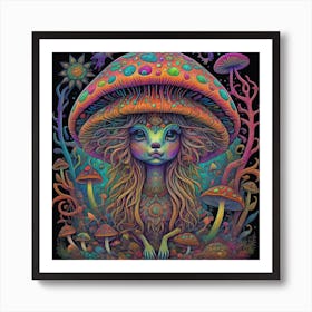 Mushroom Girl Art Print