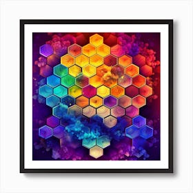 Colorful Hexagons Art Print