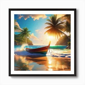 Boat On The Beach 2 Art Print