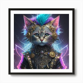 Steampunk Cat Art Print