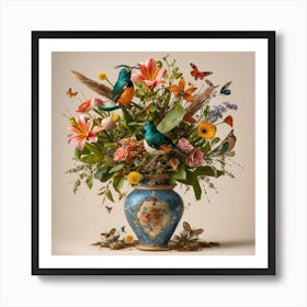 Birds In A Vase 1 Art Print