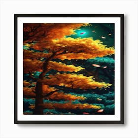 Autumn Trees In The Forest Art Print