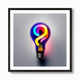 Light Bulb With Question Mark Art Print