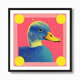 Geometric Colourful Duckling Pattern 4 Art Print