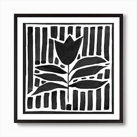 Bold Stripe Tulip Art Print