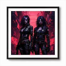 Two Women In A City Art Print