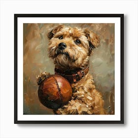 Dog With A Ball 2 Art Print