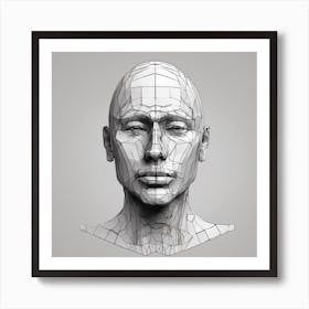 3d Head Model 4 Art Print