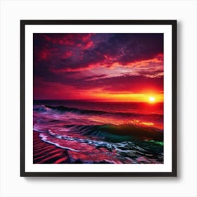 Sunset At The Beach 290 Art Print