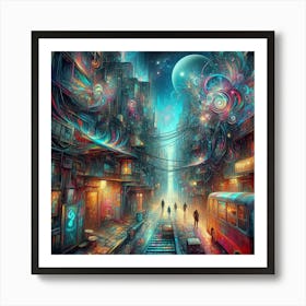 Psychedelic City 7 Art Print