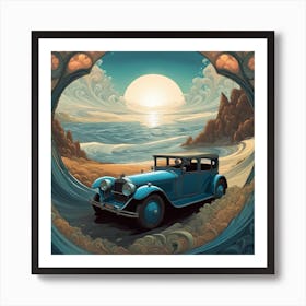 Car On The Beach Art Print