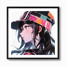 Anime Girl With Hat 1 Art Print