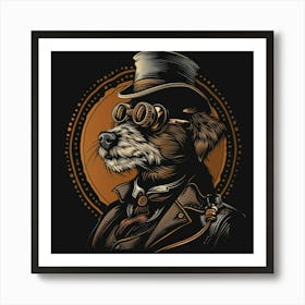 Steampunk Dog 30 Art Print