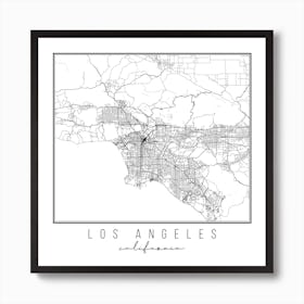 Los Angeles California Street Map Art Print