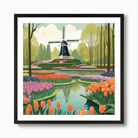 Default Keukenhof Gardens Netherlands Vintage Botanical Art Pr 3 Art Print