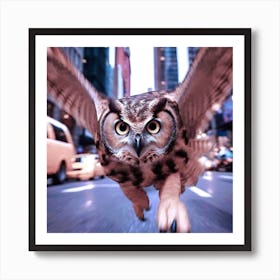 Owl In Flight Art Print