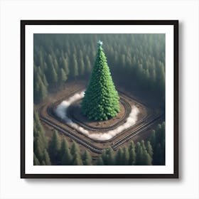 Christmas Tree In The Forest 46 Art Print