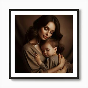 Portrait Of Mother And Child Art Print